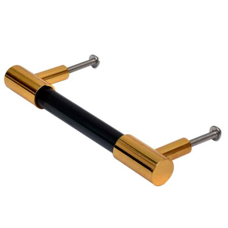 Black Golden Small Cylinder Glass Door Handles